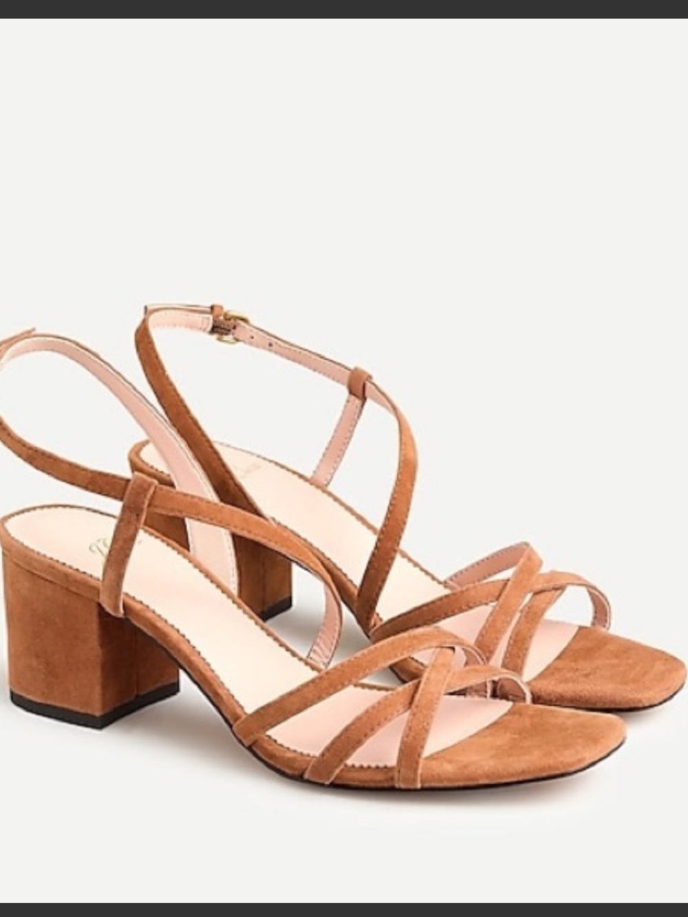 J. Crew Odette Sandals Suede Camel Brown